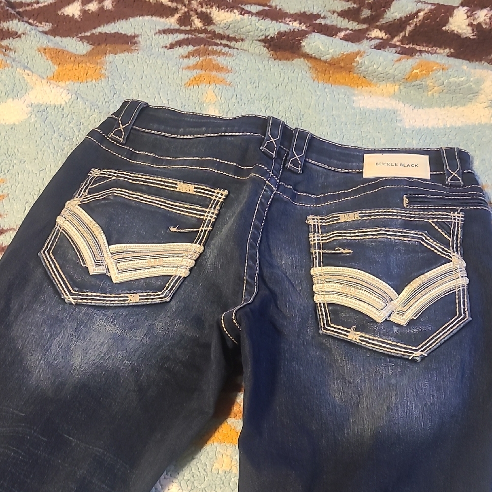 Mens  Boot Cut Jeans - Buckle Black